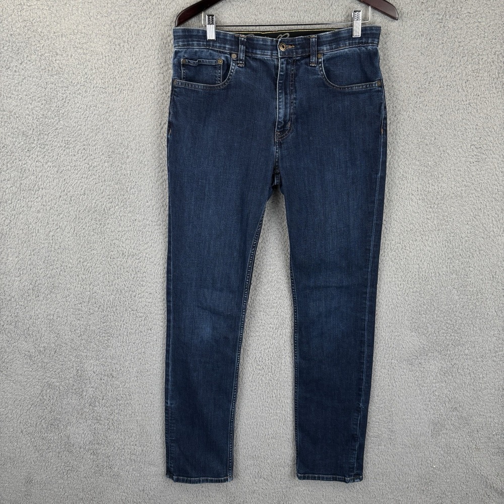 Eddie Bauer Jeans‎ Men 33x34 (Fits 33x32) Blue Travex Slim Fit Stretch Denim